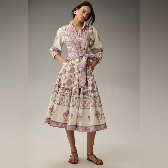 Anthropologie Dresses & Skirts - NWT Sue Sartor Long-Sleeve Flounce Midi Dress